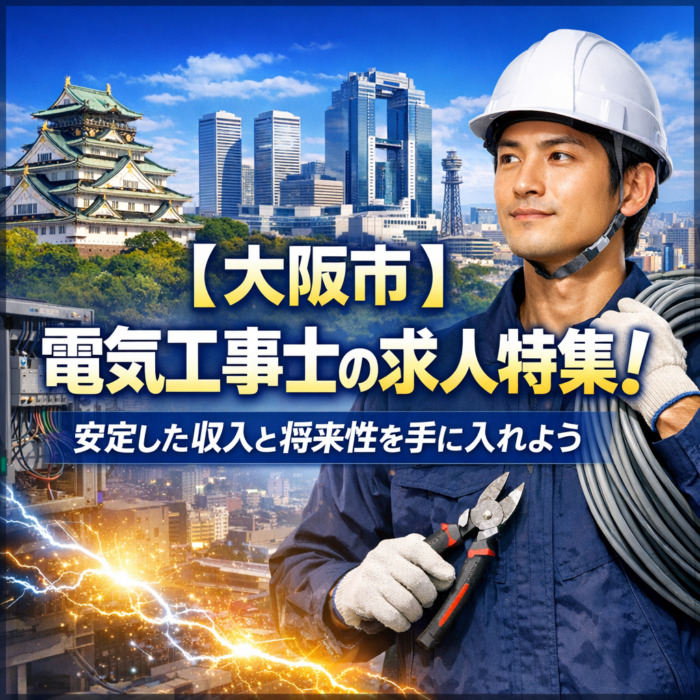 【大阪市】電気工事士の求人特集！安定した収入と将来性を手に入れよう